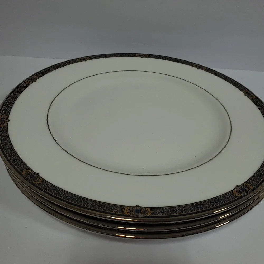 Lenox Vintage Jewel Dinner Plates 10.75in White  Millennium Edition